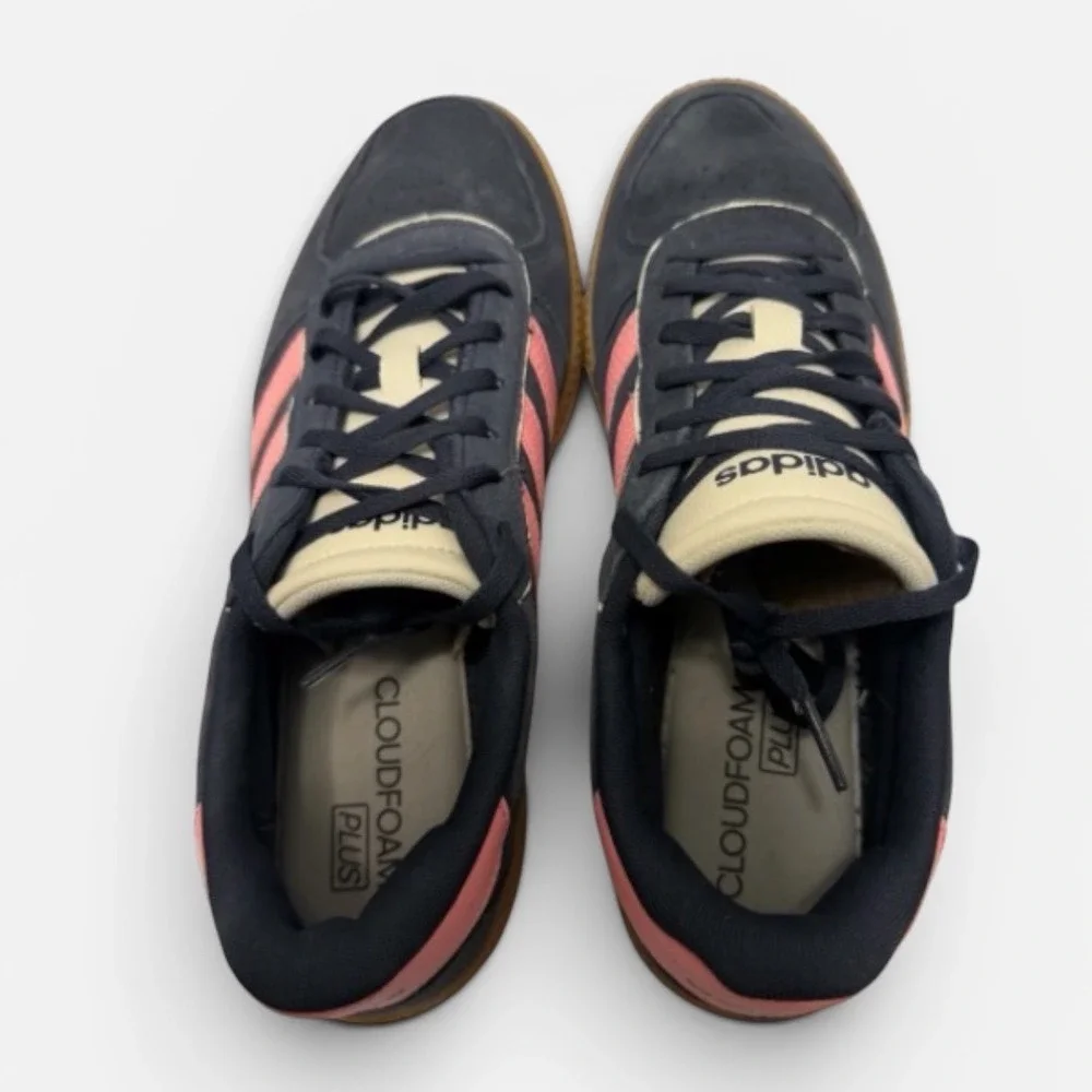 Adidas VL Court 2.0 Navy Pink Suede Gum Sole Sneakers Womens 9.5